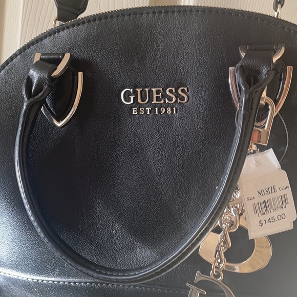 NEW with slight flaw guess black satchel bag purse - Picture 3 of 16